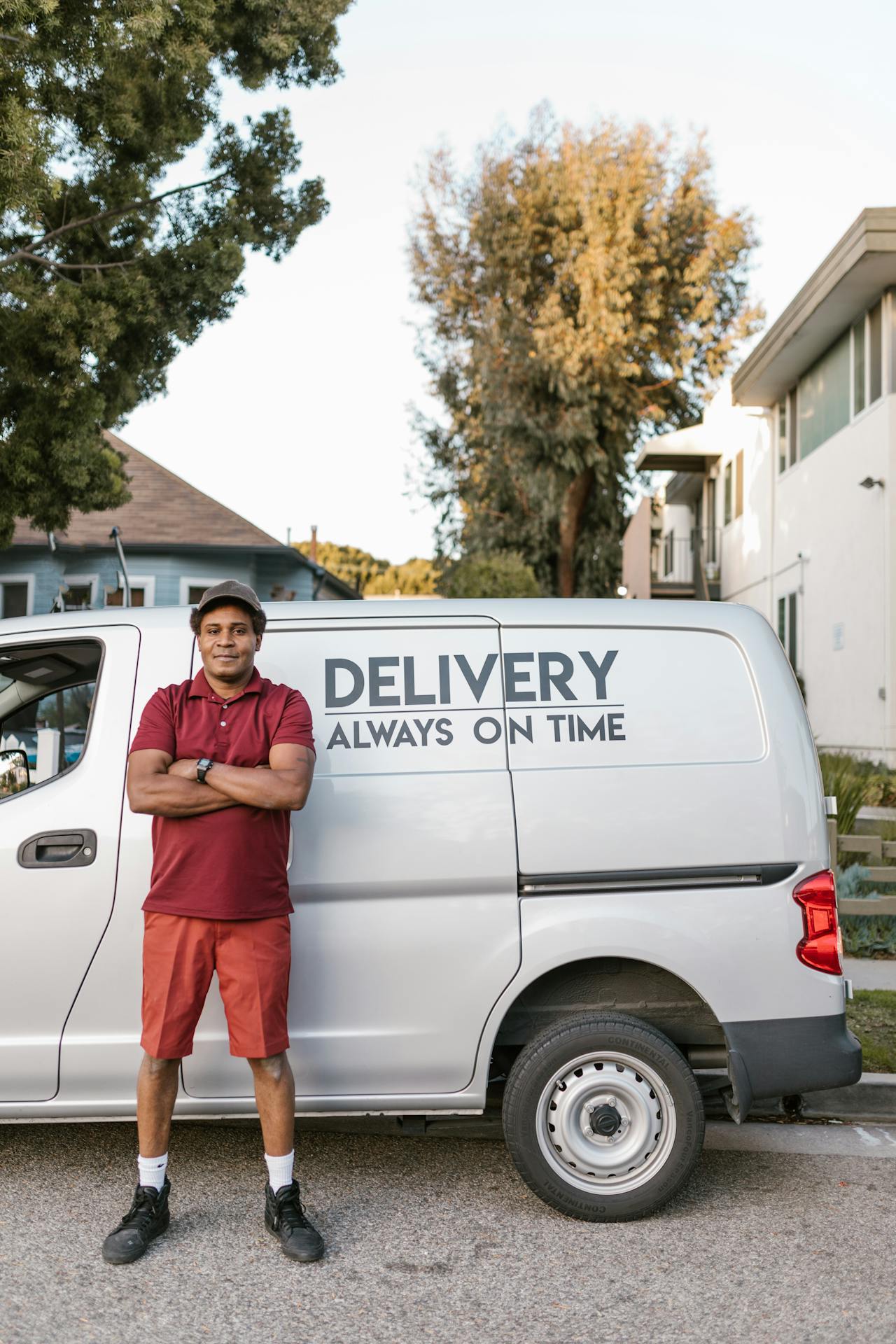 Worker in branded company uniform