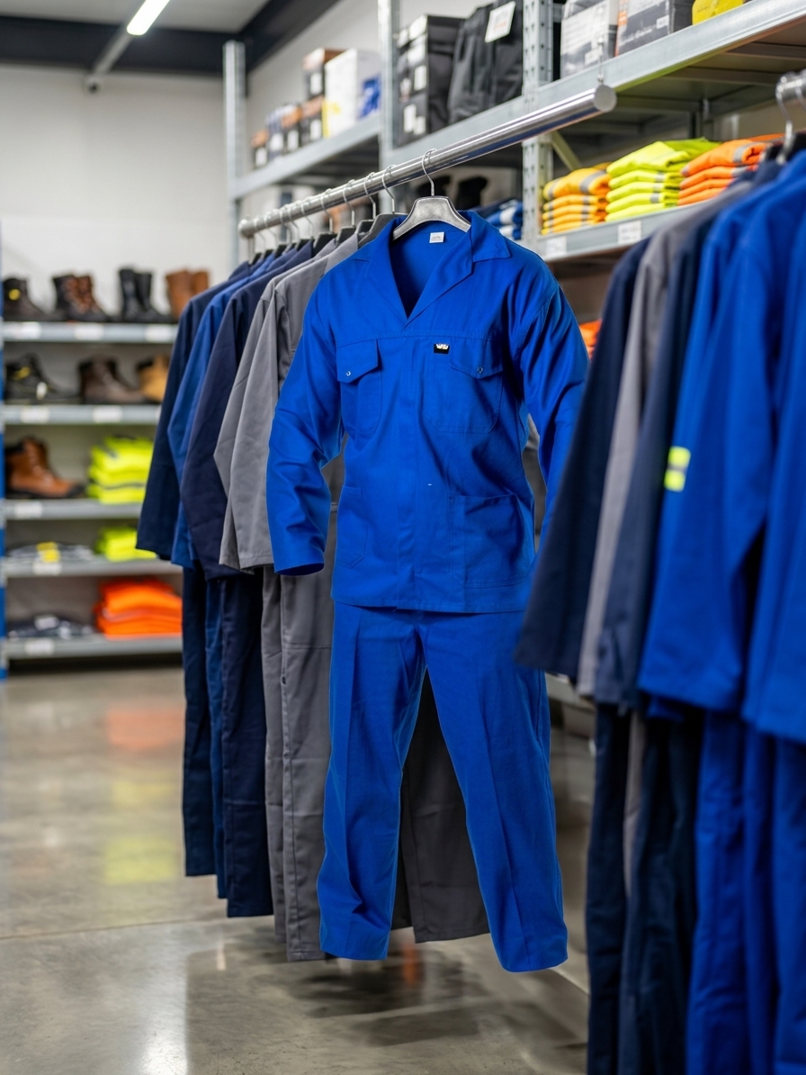 Tuff conti suits on a rail in the workshop